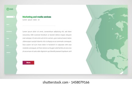 Clean and modern website template, vector illustration