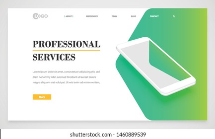 Clean and modern website template, vector illustration