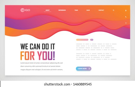 Clean and modern website template, vector illustration