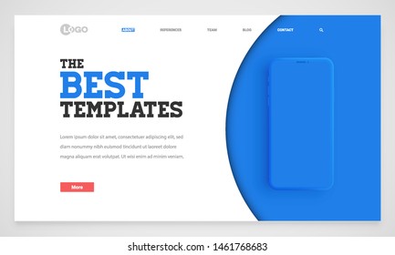 Clean and modern website template, vector illustration