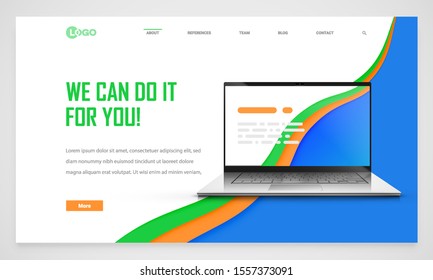 Clean and modern website template, vector illustration