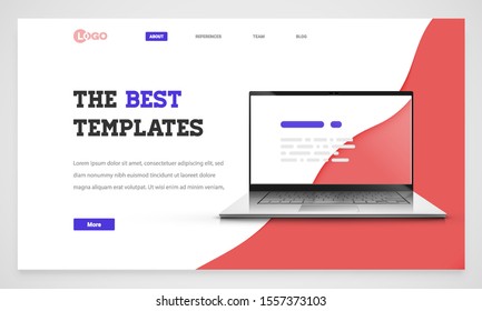 Clean and modern website template, vector illustration