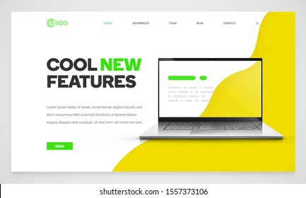 Clean and modern website template, vector illustration
