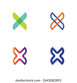Design do logotipo Clean Modern X para agências de marcas, web e criativas
