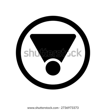 Clean and modern yield traffic sign in black and white, perfect for road safety, driving guides, and transportation design projects.