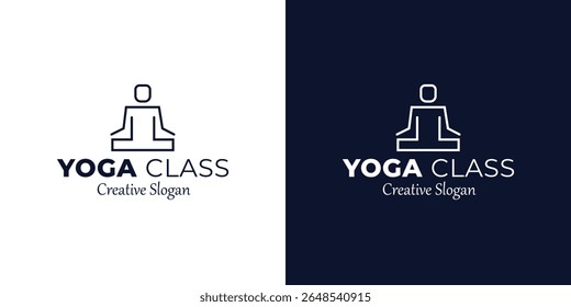 Clean and modern yoga class logo design. Perfect for branding studios, meditation practices, or wellness businesses. Customizable and easy to use