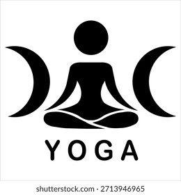 Um logotipo limpo e moderno de ioga simbolizando equilíbrio, atenção plena e paz interior. Perfeito para estúdios de ioga, marcas de bem-estar, aplicativos de meditação e estilos de vida holísticos.