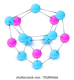 Clean molecule icon. Isometric illustration of clean molecule vector icon for web