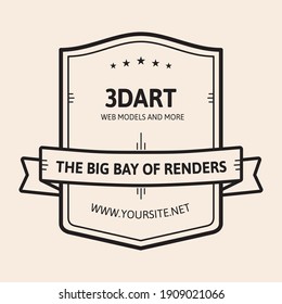 A clean monochromatic badge ready to be edited and used as a logo, insignia, badge, advertisement, label or other any usage you wish for your business, project or brand.