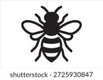 A clean, monochrome design showcasing a bee