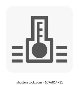 A clean monochrome illustration representing precise temperature measurement. Ideal for dashboards, HVAC controls, air-conditioner remotes, automotive interfaces, and technical UI elements.