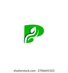 Um monograma limpo formado de folhas verdes, criando um logotipo de letra fresco e natural. Perfeito para marcas ecológicas, produtos orgânicos, empresas de bem-estar e projetos de identidade sustentáveis.