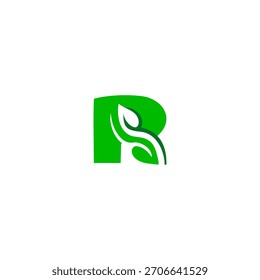 A clean monogram formed from green leaves, creating a fresh and natural letter logo. Perfect for eco brands, organic products, wellness businesses, and sustainable identity designs.