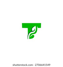 Ein sauberes Monogramm, das aus grünen Blättern gebildet wird und ein frisches und natürliches Buchstabenlogo erzeugt. Perfekt für Öko-Marken, Bio-Produkte, Wellness-Unternehmen und nachhaltige Identitätsentwürfe.