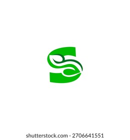 A clean monogram formed from green leaves, creating a fresh and natural letter logo. Perfect for eco brands, organic products, wellness businesses, and sustainable identity designs.