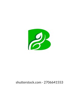 A clean monogram formed from green leaves, creating a fresh and natural letter logo. Perfect for eco brands, organic products, wellness businesses, and sustainable identity designs.
