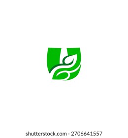 A clean monogram formed from green leaves, creating a fresh and natural letter logo. Perfect for eco brands, organic products, wellness businesses, and sustainable identity designs.
