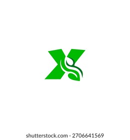 Um monograma limpo formado de folhas verdes, criando um logotipo de letra fresco e natural. Perfeito para marcas ecológicas, produtos orgânicos, empresas de bem-estar e projetos de identidade sustentáveis.
