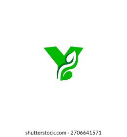 A clean monogram formed from green leaves, creating a fresh and natural letter logo. Perfect for eco brands, organic products, wellness businesses, and sustainable identity designs.