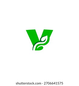 A clean monogram formed from green leaves, creating a fresh and natural letter logo. Perfect for eco brands, organic products, wellness businesses, and sustainable identity designs.