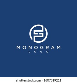 Clean Monogram Logo Design Clean Background: стоковая векторная графика (бе...