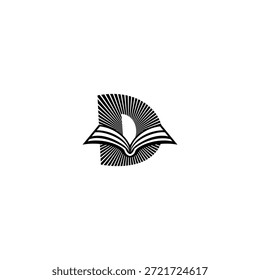 Limpe o logotipo da letra D com uma linha de livro sutil. Vetor profissional para escritórios de advocacia, consultoria jurídica, agências de conformidade e pesquisa acadêmica