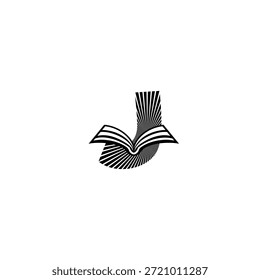 Limpe o logotipo da letra J com uma linha de livro sutil. Vetor profissional para escritórios de advocacia, consultoria jurídica, agências de conformidade e pesquisa acadêmica