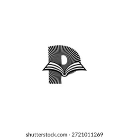 Limpe o logotipo da letra P com uma linha de livro sutil. Vetor profissional para escritórios de advocacia, consultoria jurídica, agências de conformidade e pesquisa acadêmica