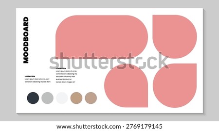 Clean Mood Board Template with Minimal Grid Photo Collage Design
