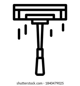 Clean mop tool icon. Outline clean mop tool vector icon for web design isolated on white background