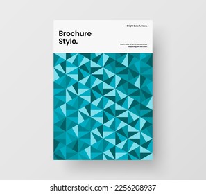 Diseño de portada del catálogo de hexágonos de mosaico limpio. Ilustración vectorial de diseño de panfleto brillante.