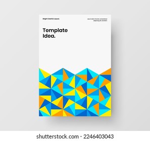 Ilustración del volante de hexágonos de mosaico limpio. Plantilla vectorial de diseño de portada corporativa única.