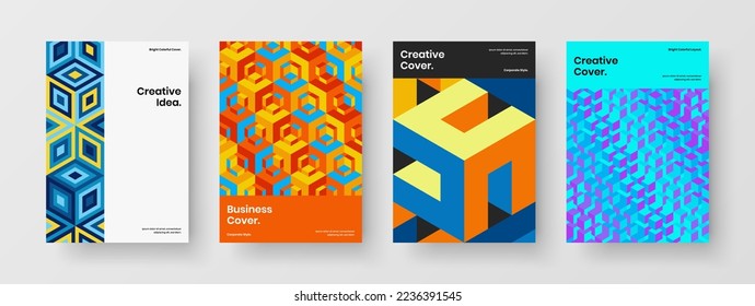 Conjunto de conceptos del manual de mosaicos limpios. Colección de diseño vectorial de diseño de portada única.