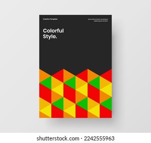 Clean mosaic hexagons poster concept. Premium corporate cover A4 design vector illustration.