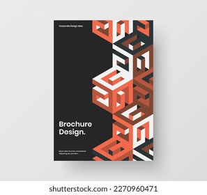 Clean mosaic hexagons presentation concept. Multicolored flyer design vector illustration.