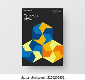 Clean mosaic pattern book cover layout. Abstract corporate identity vector design illustration.