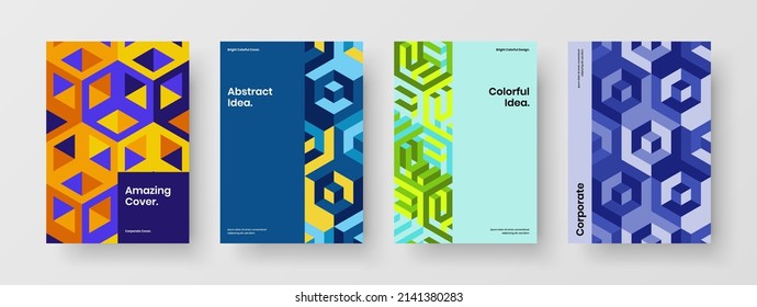 Saubere Mosaik Muster Corporate Broschüren Konzeptzusammensetzung. Erstaunliches Vektordesign-Paket für Flyer.