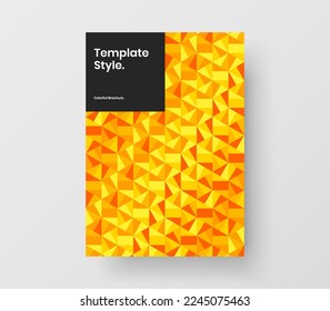 Clean mosaic shapes front page concept. Original booklet A4 vector design template.