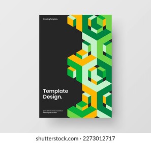 Limpiar el concepto de página principal de las formas de mosaico. Informe anual premium Ilustración del vector de diseño A4.