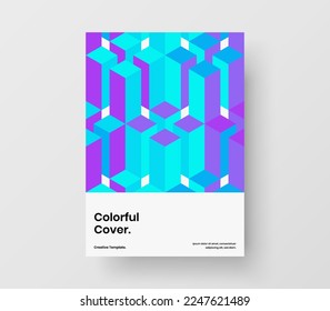 Clean mosaic shapes pamphlet layout. Modern poster A4 design vector template.