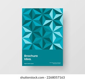 Limpiar la plantilla del folleto de formas de mosaico. Diseño vectorial de diseño A4 para la moderna empresa.