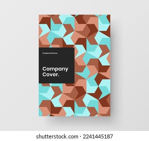Limpiar la plantilla de rótulo de formas de mosaico. Concepto de diseño vectorial de portada de libros original.