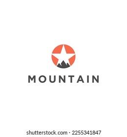 Clean Mountain Star logo design.