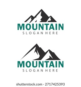 Icono De Vector Del Logotipo Del Símbolo De La Montaña Limpia Para El Turismo De Viaje Y Los Proyectos De La Marca De La Naturaleza