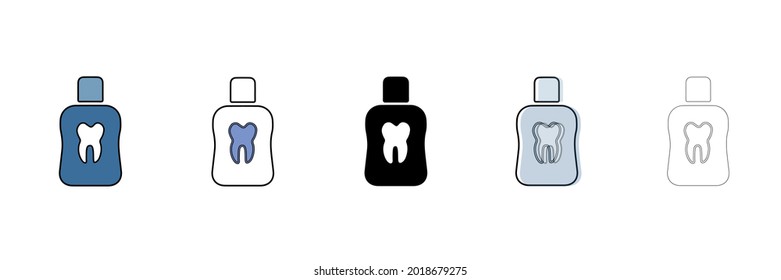 clean mouthwash vector type icon