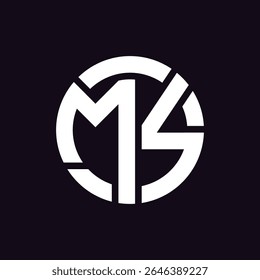 Clean Ms or Sm monogram in circular shape, perfect for branding, identity, and modern logo use.