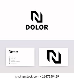 Clean N letter logo icon sign vector design. Company business card with logotype.