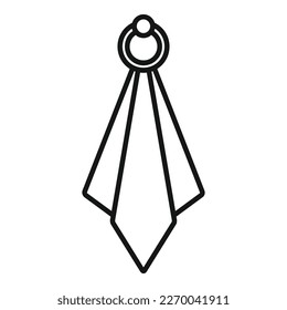 Limpiar el vector de contorno del icono de servilleta. Tela de toalla. Tela de playa