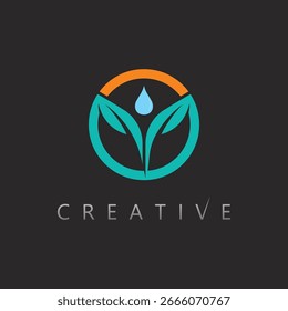 Diseño limpio del logotipo de la hoja de la Naturaleza para la salud orgánica favorable al medio ambiente