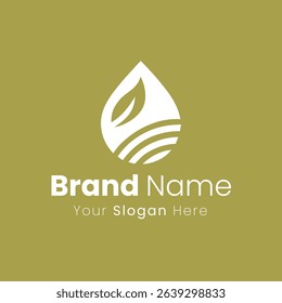 Clean Nature Water Organic Ecology Energy Source Modern Green Environment Logo Design
